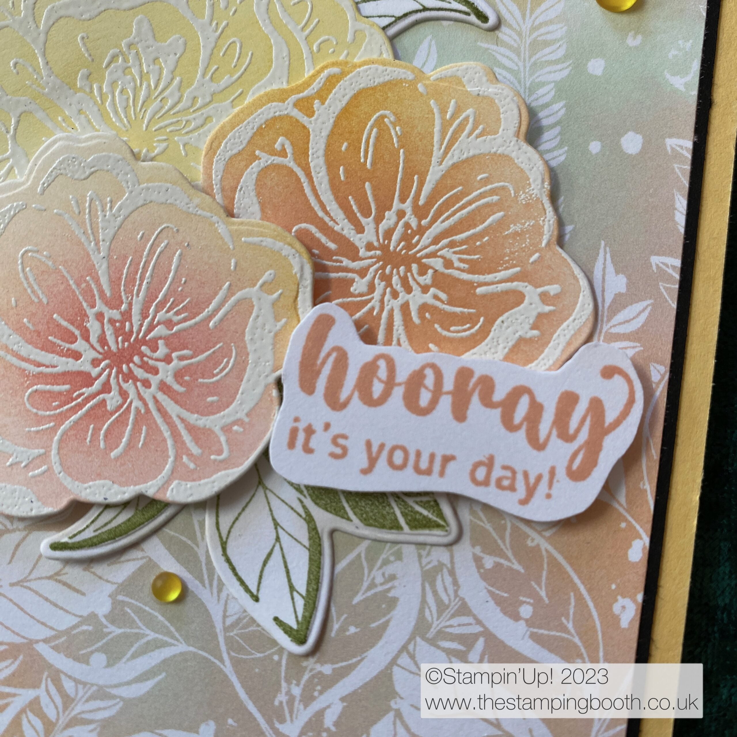 Birthday card using brand new Irresistible Blooms stamps and dies