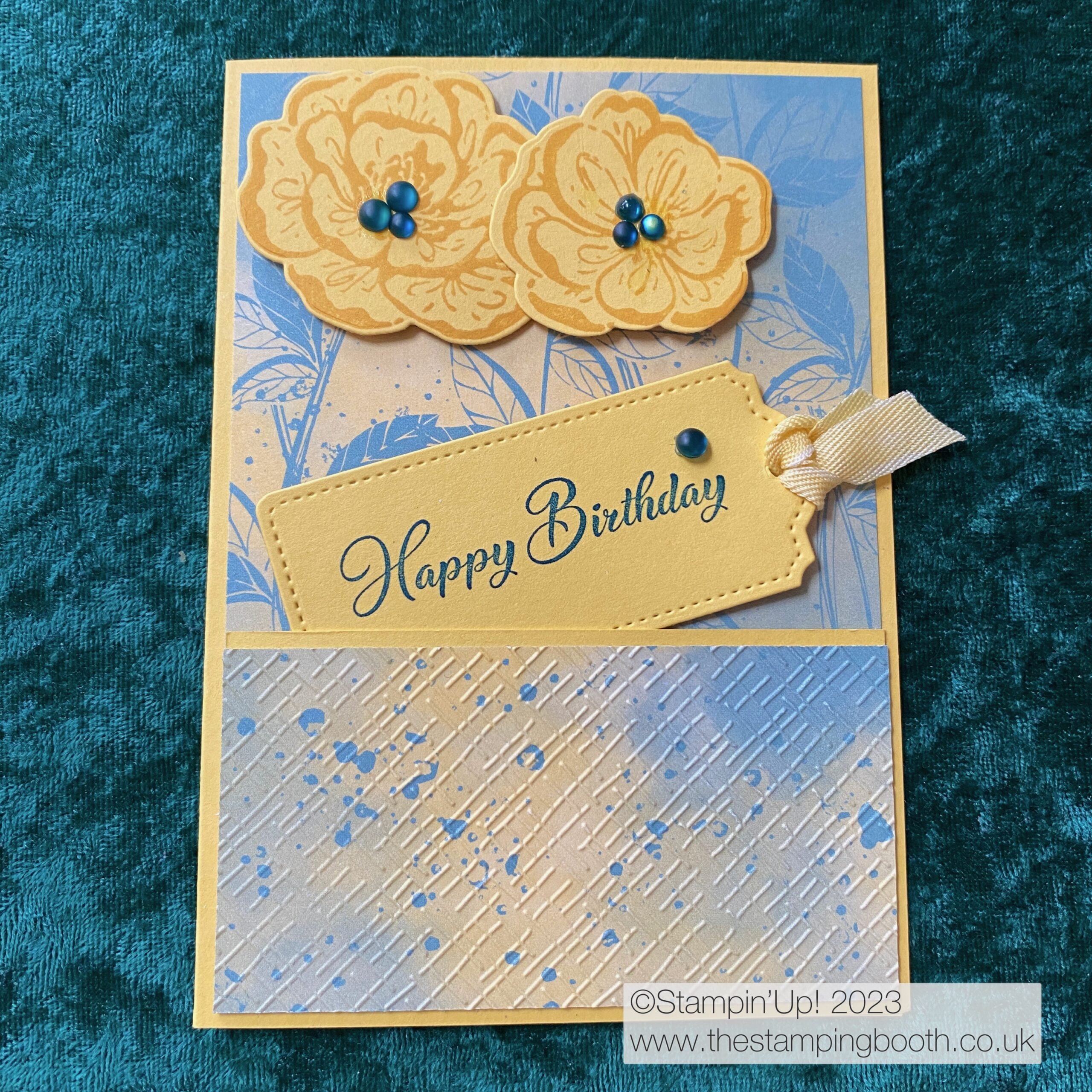 Coming soon embossing folder used on this Irresistible Blooms card