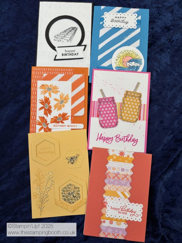 Pack of 6 Handmade Birthday cards