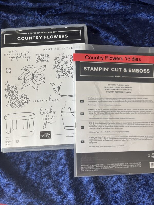 Country Flowers Stamps set and co-ordinating dies